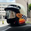 ORZ Motorcycle Helmet for Men and Women 3C Certification 3/4 Helmet Retro Half Helmet Motorcycle Commuting for All Seasons