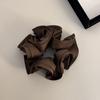 A Simple and Elegant French Retro High-end Black Ear-trimmed Flower Bud Satin Large Intestine Hair Tie