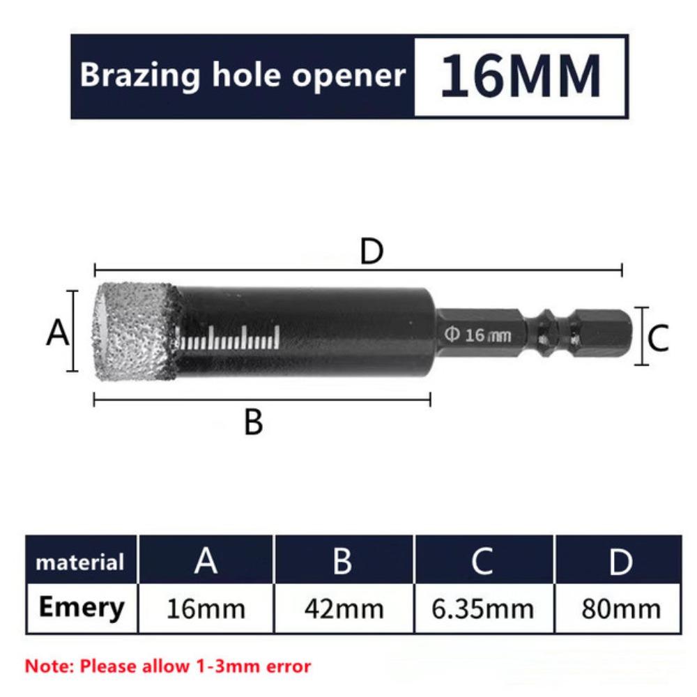 Dry Hole Opener Marble Hole Saw 6-16mm Drill Bit  Glass