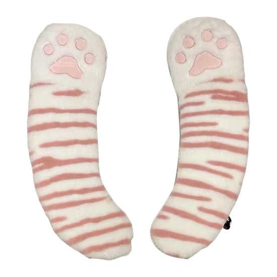 

Toilet Seat Cover Striped Paw Pattern Non-Slip Washable Soft Thick Pad Winter Plush Toilet Seat Cushion Bathroom Decor розовый