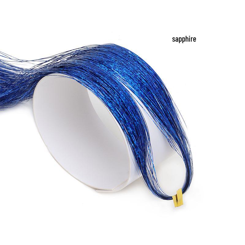 Vibrant Laser Silk Hair Extensions: Colorful Seven-Color Tinsel Strips for Women