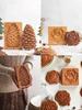 3D Wooden Cookie Molds for Baking-Embossed Gingerbread&Pumpkin Shaped Cutters, Reusable Dough Press Stamps for Holiday Cookies