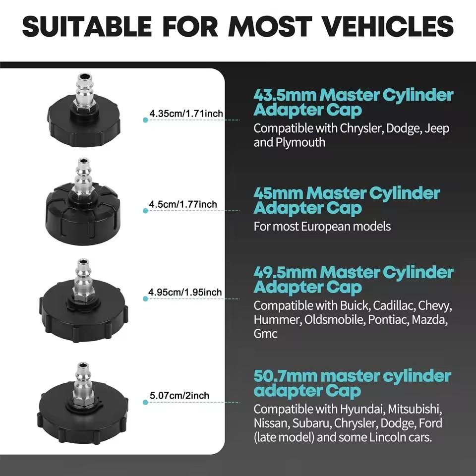 4 Port Manual Brake Fluid Changer with Waste Oil Pot Adapter Wrench 3L Automotive Brake Oil Replacement Tool Pressure Pumping
