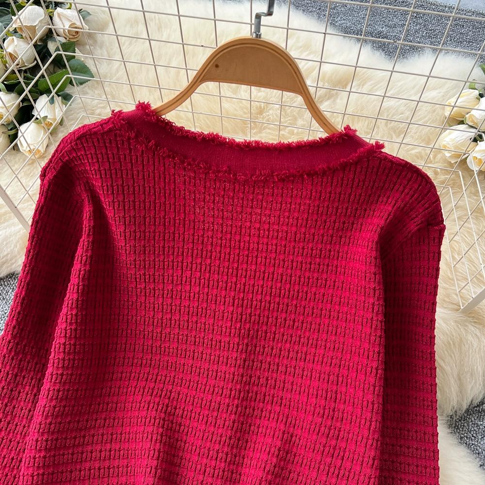 Autumn Winter Women Knitted Sweater Two Piece Set Full Sleeve V-neck Cardigans Coat and Long Midi A-line Skirt Outfits