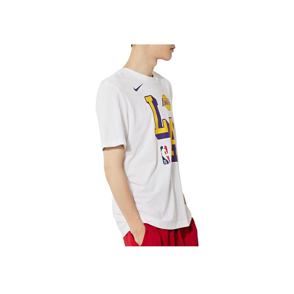 Nike Los Angeles Lakers Basketball Sports Crew Neck Short Sleeve T-Shirt Men Tops White DA6090-100