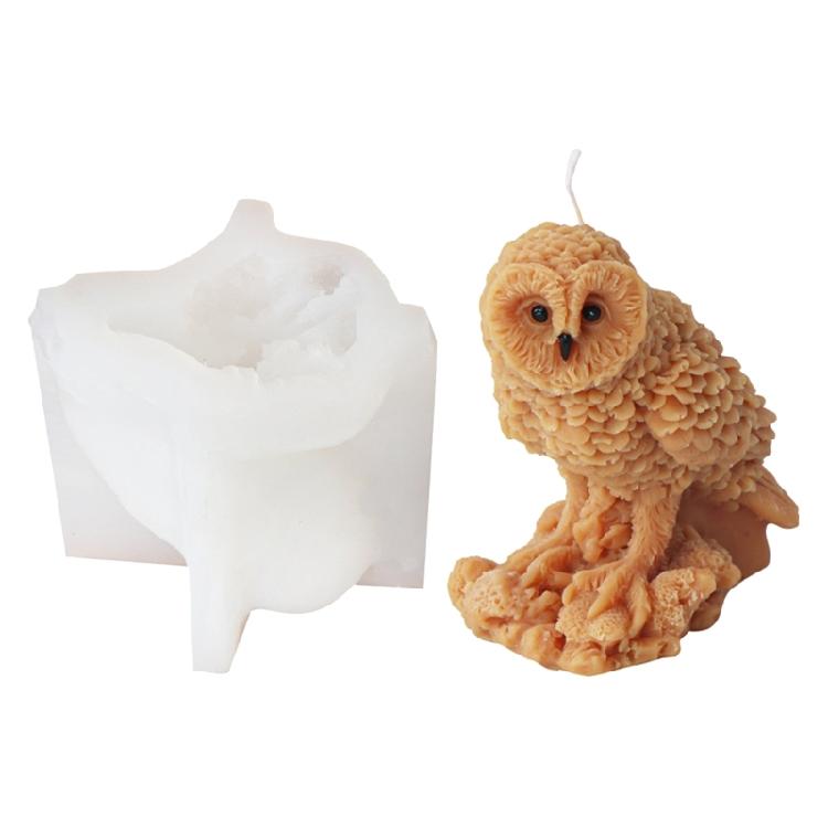Home Decors Owl Candle Silicone Mould Sturdy Silicone Owl Shaped Candle Casting Mould for Professional and Beginners