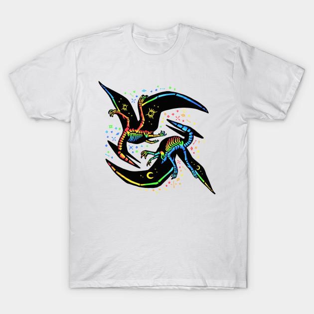 

Men Black Print T-shirt Fabulous Pterodactyls No-Cut Transfer Paper Print Cotton Tshirt 4XL