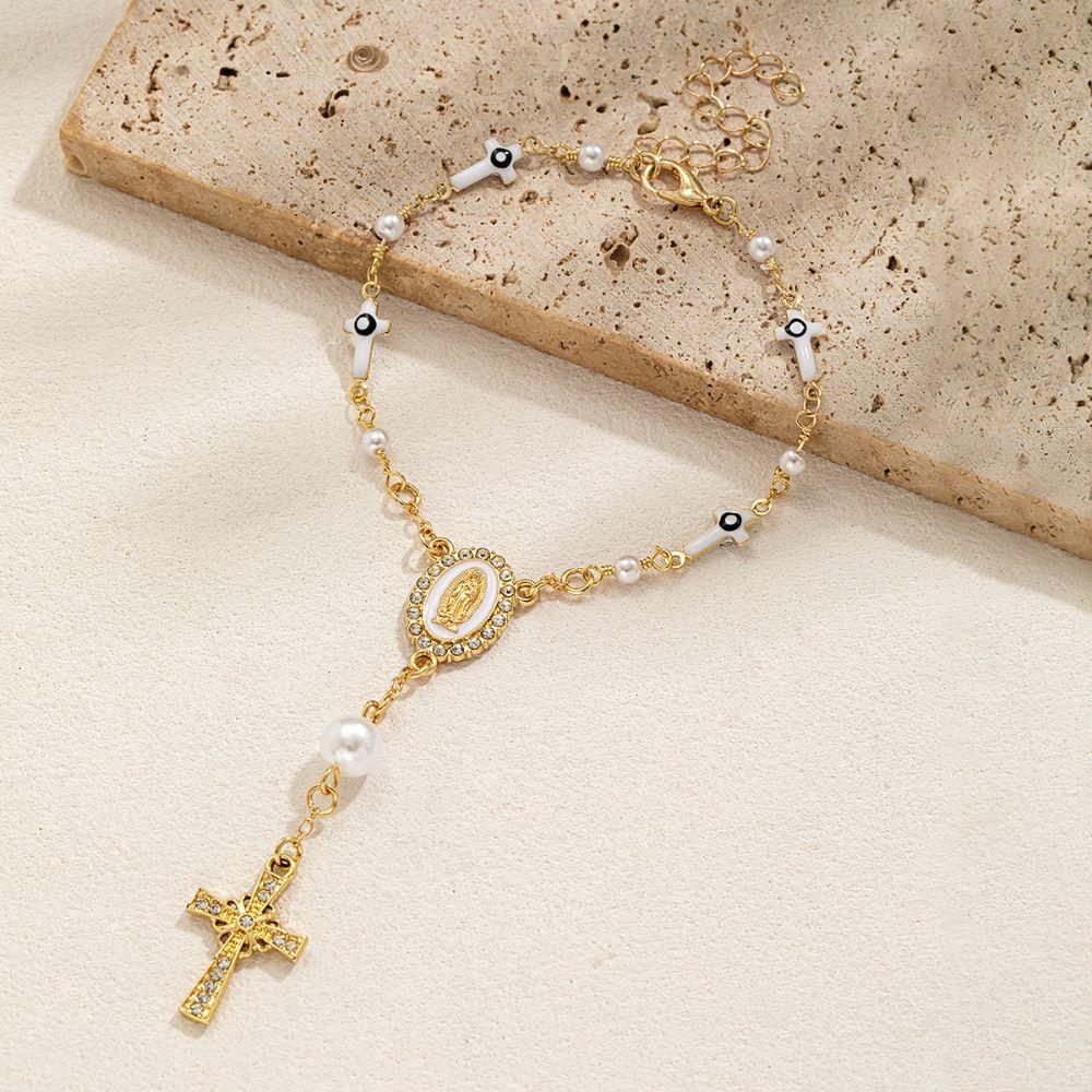 Adjustable Women's Hand Bracelet Bangle Prayer Bracelet Cross Pendant Bracelet  Gifts