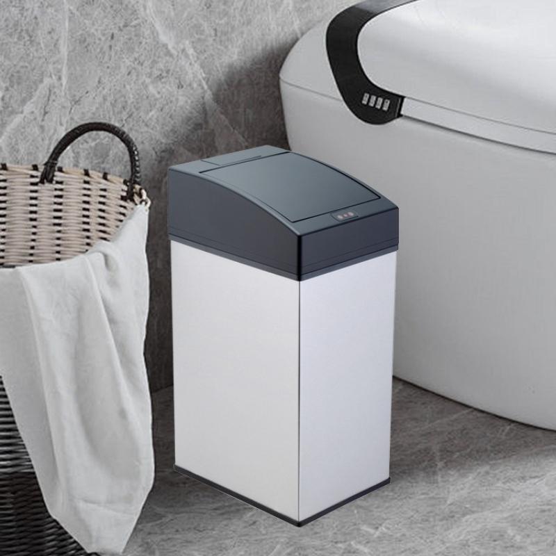 Smart Trash Can Inductive Living Room Waste Bins Automatic Sensor Bathroom Anti Odor Garbage Can Stainless Steel Litter Bin