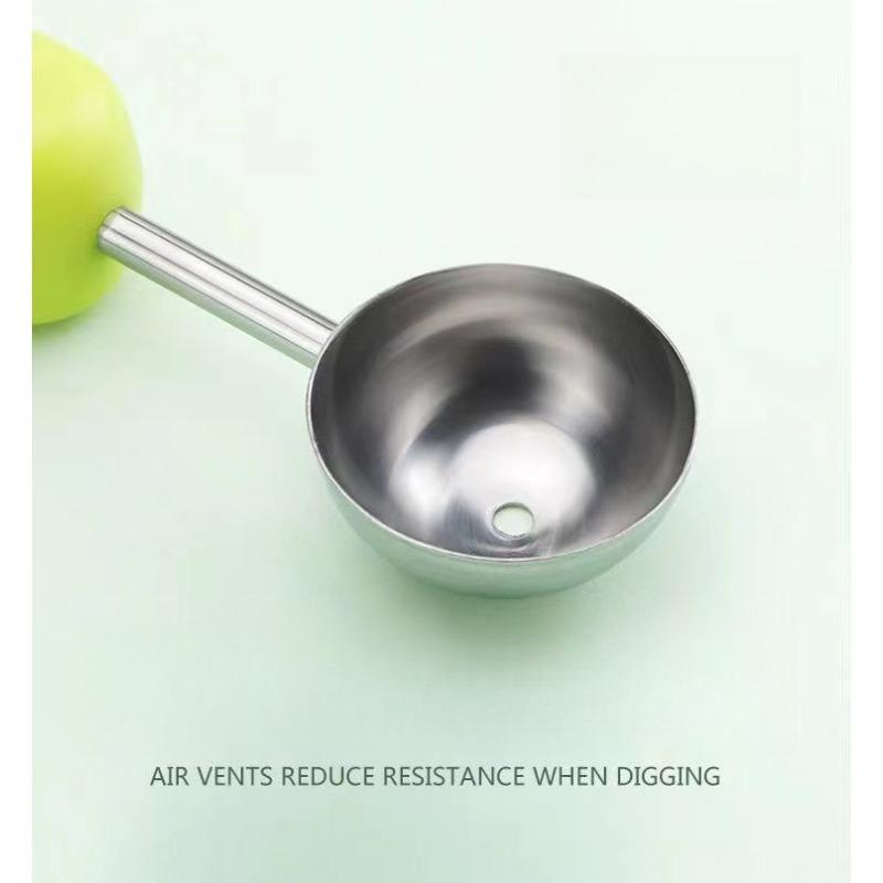 1PC Multifunctional Fruit Digging Ball Spoon Stainless Steel Watermelon Digging Ball Spoon Double Head Melon Fruit Carving Tool