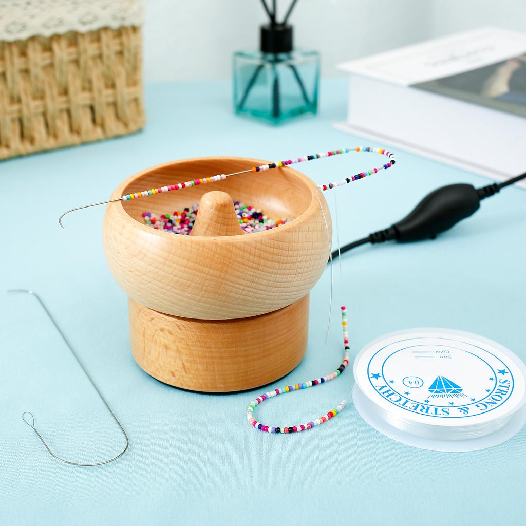 Electric Bead Spinner USB Powered Spin Beading Bowl Adjustable Direction Spin Bead Loader for Bracelets Necklace Jewelry Making