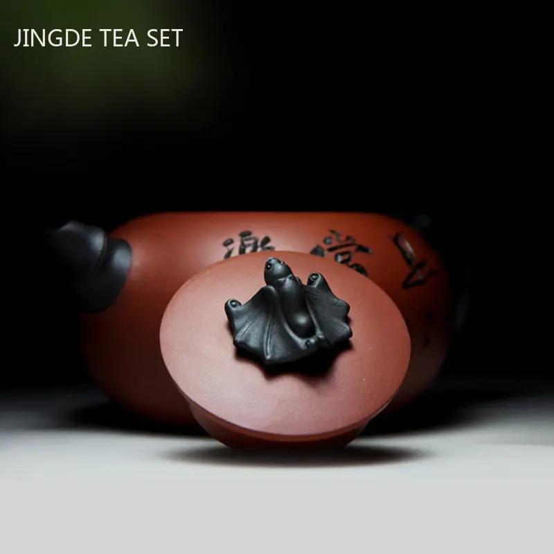 350ml Exquisite Yixing Lila Ton Teekanne Handgefertigt Roh Erz Schönheitstopf Haushalt Zisha Teezubereiter Chinesische Teezeremonie Zubehör