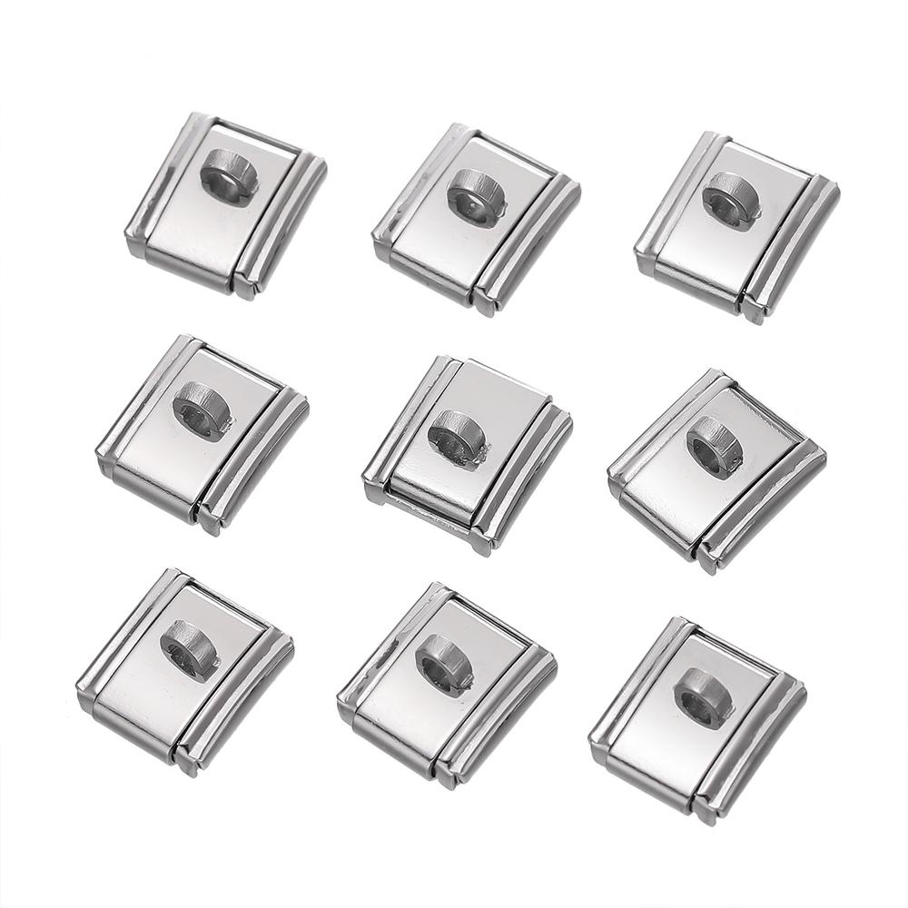 1pz Maglie Charm Italiane con Anelli Gancio Adatte per Braccialetti in Acciaio Inossidabile da 9mm per Fai da Te Accessori per la Creazione di Braccialetti