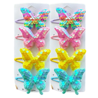 2PCS Lovely Princess Sequin Butterfly Girls Hairpins Children Headwear Hairgrip Hair Clips Barrettes Hair Accessories