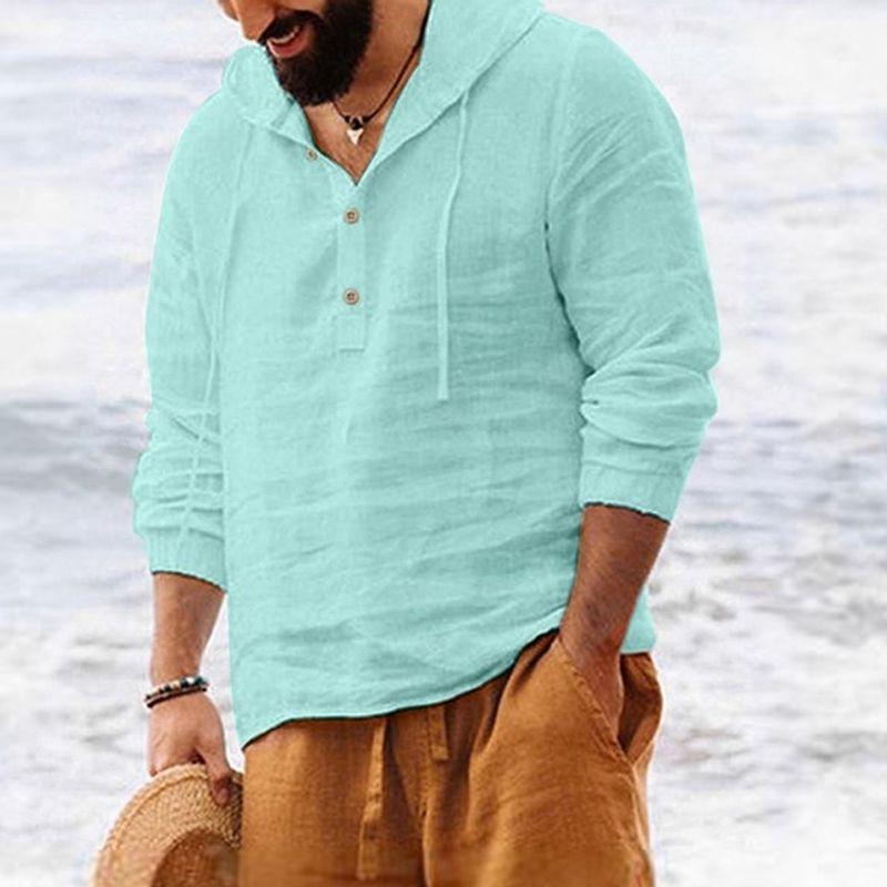 

Vintage Long Sleeve Beach Casual Shirt Retro Long Sleeves Beach Casual Shirt for Men Mint Green XXXL