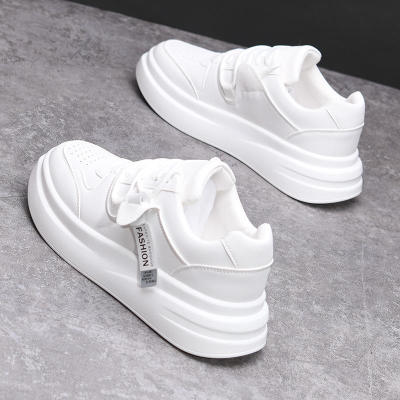 22 new spring and autumn thick-soled couples height-increasing dad trendy shoes leather surface sports casual shoes 37
