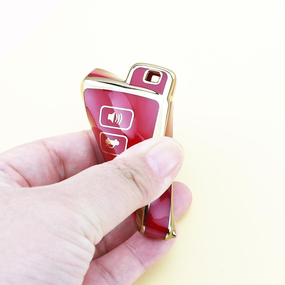 Gold Edge 2/3/4 Buttons TPU Car Remote Key Case Cover Shell Fob Bag for Toyota Land Cruiser Corolla Camry RAV4 Highlander Auris CHR Avalon