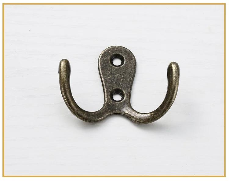 3sets Double Heads Hook Wall/Door Mounted Hanger W/screws Coat/Key/Bag/Towel/Hat/Mask Holder 53mm