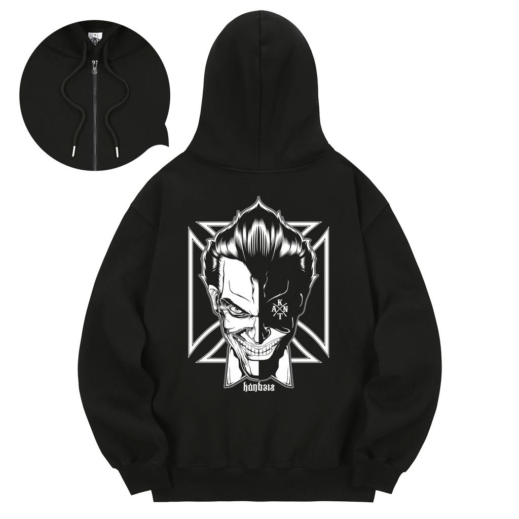 Kan6312 Khzb0113 Joker Fleece-Lined Zip-Up Black