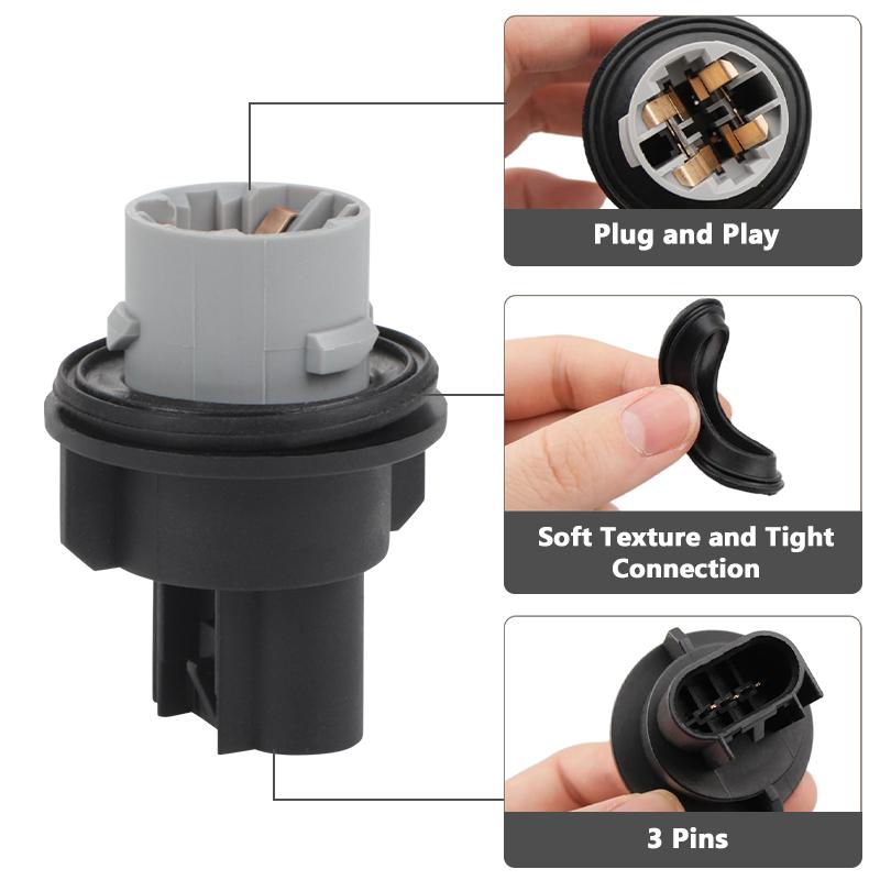 2pcs Light Bulb Socket Base Turn Signal Lamp Socket Connector Bulb Socket Base For Dodge Ram 1500 2500 3500 2011 2012 68083021AA