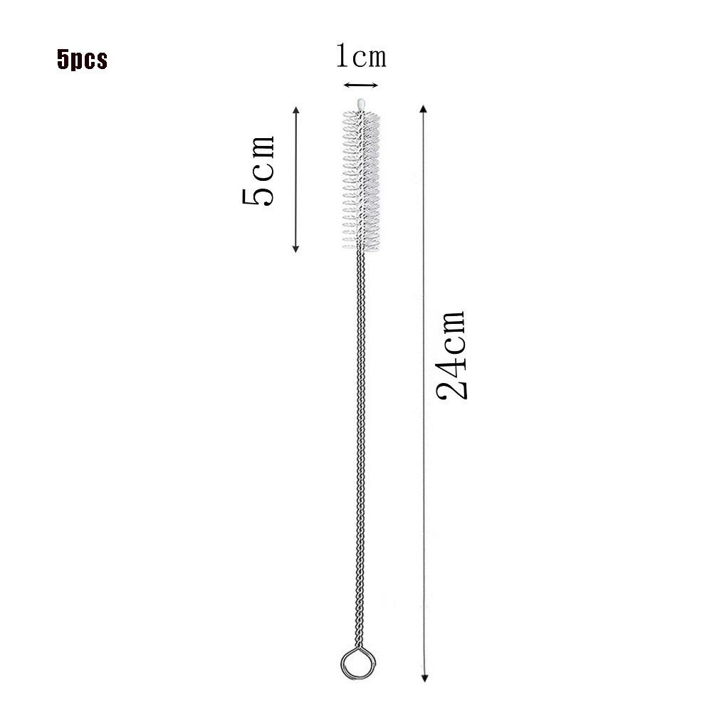 5pcs Stainless Steel Handle Straw Bottle Cleaning Brushes Bottle Cleaning Brush For Straw Bottles 2