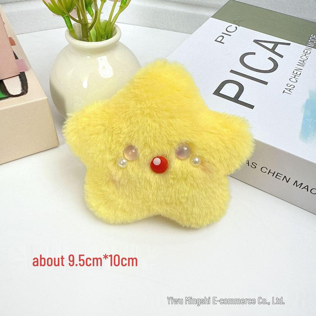 Cute Squeaky Star Doll Blush Pink Keychain Charm