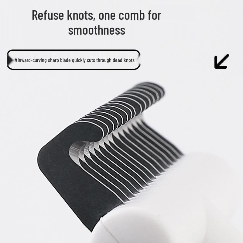 Pet Knot Detangling & Deshedding Comb for Dogs & Cats - Stainless Steel Thinning & Hair Removal Brush