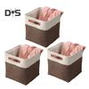 3Pcs Storage Baskets with Reinforced Handle Large Capacity Foldable Design Multipurpose Toys Clothes Storage Organizers