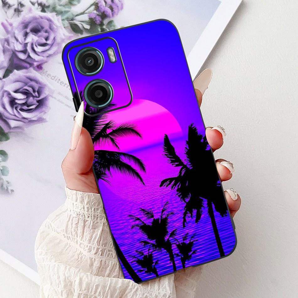 For Motorola Moto G05 G15 E15 2024 Floral Butterfly Phone Case For MOTO G05 G15 E15 4G Black Silicone Soft Lightweight Case