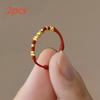 2pcs "Golden Every Year" Golden-Crushed Braided Red String Ring, Niche Design, Lucky Woven Ring for the Zodiac Year, Protective Ring for Christmas