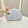 New Shell Evening Bag Cheongsam Diamond Clutch Chain Evening Dress Pleated Bag Banquet Bag