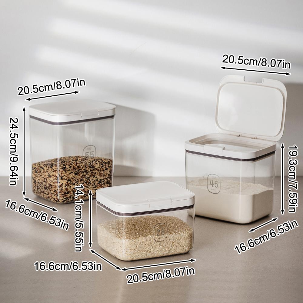 

Емкость для хранения муки, кухонный контейнер для хранения корма для кошек из нескольких злаков, герметичное ведро для пищевого использования, влагостойкое 2.8L белый