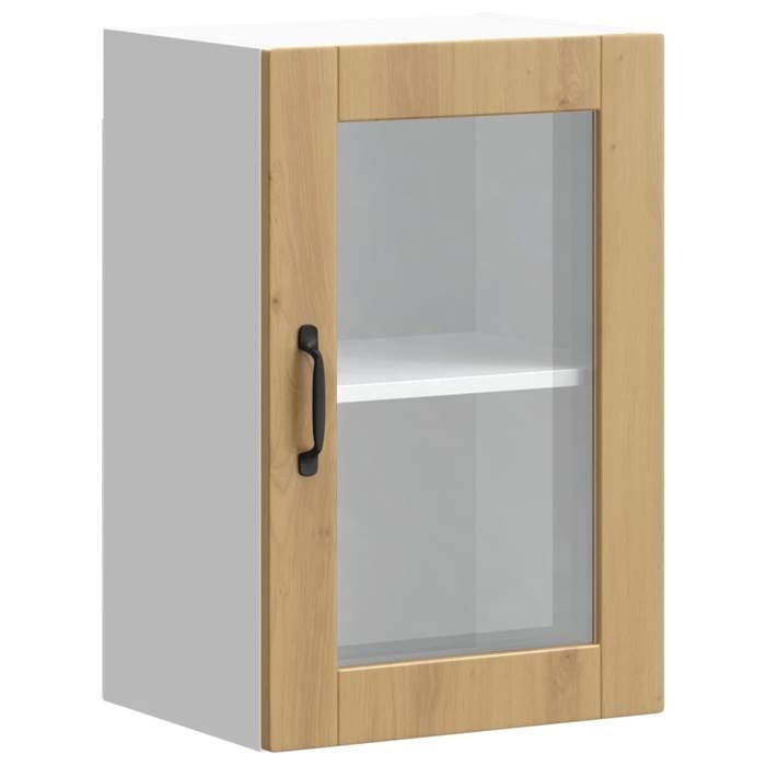VidaXL Armoire murale de cuisine porte en verre Porto chêne artisanal 854016