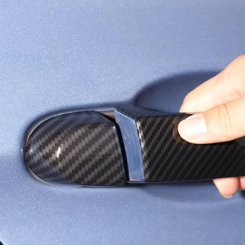 Maniglia Esterna Portiera Auto in Texture Carbonio Trim per BMW Serie 1 3 F20 F30 F31 F35 2013-2015 E90 E92 X1 E84 X3 F26 X5 E70 X6