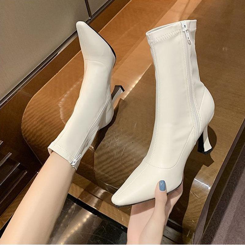 Fashion Comemore Women Fashion Side Zippers Short Boot Female Thin High Heel Shoes Women's Autumn Footwear 2025 Pointed Toe Ankle Boots
