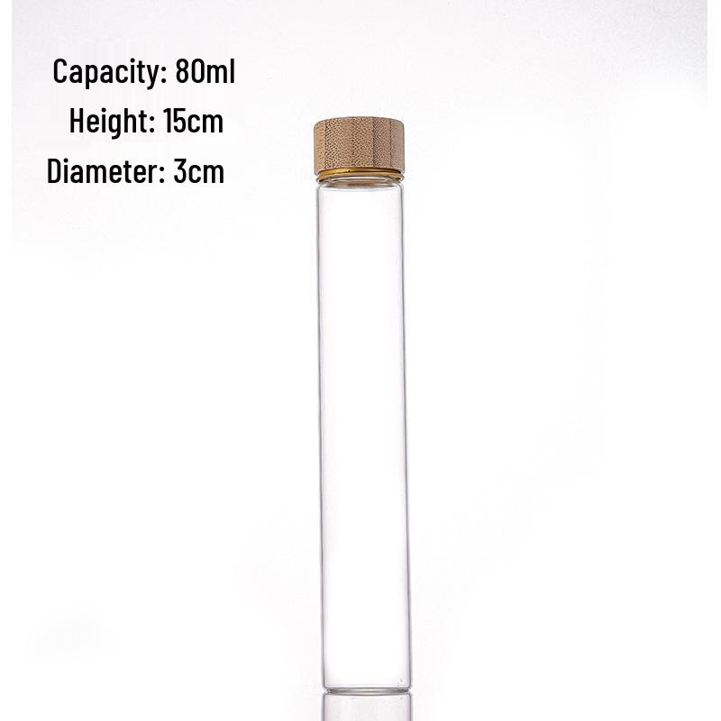 Pin Dou 30mm Wood Grain Lid Glass Tube Sample Bottle