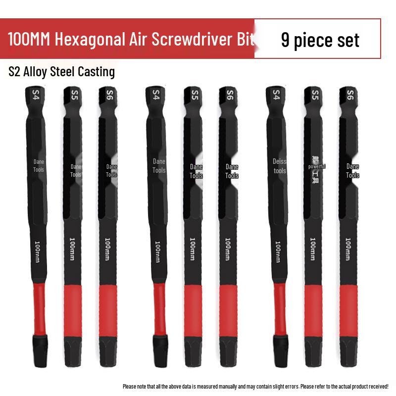 Hexagonal Anti-Slip S2 Alloy Steel Magnetic Screwdriver Bits for Electric Drills