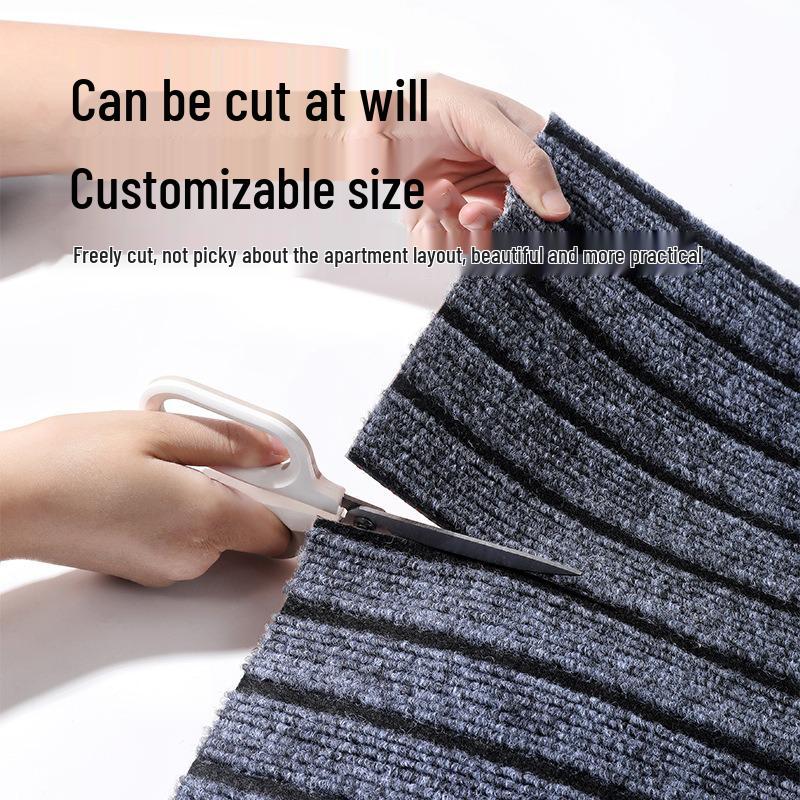 Seven-Striped Non-Slip Waterproof Floor Mat: Full Coverage for Kitchen and Entryway.