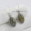 Labradorite 925 Sterling Silver Earrings: Handmade Marquise Gemstone