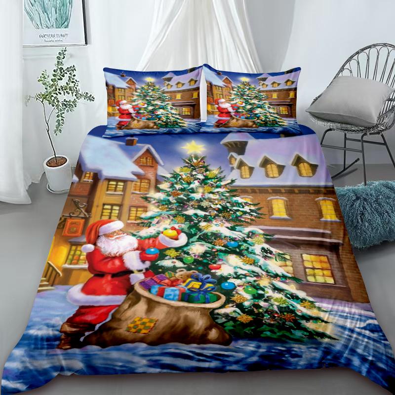 Christmas Duvet Cover Christmas Tree Bedding Set With Zipper 1 Duvet Cover 2 Pillow Case Women Teens Holiday Gifts Bedroom