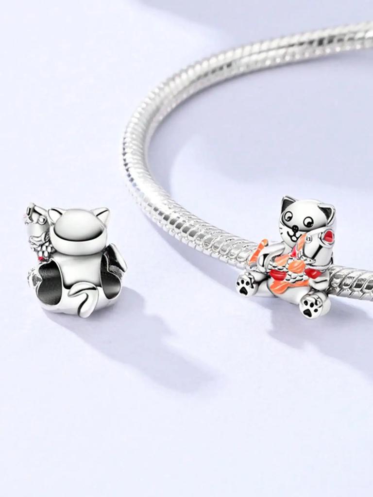 Copper Plated Original Charms Hip Hop Bear Butterfly Rose Beads Fit Bracelet Women'S Jewelry Gift