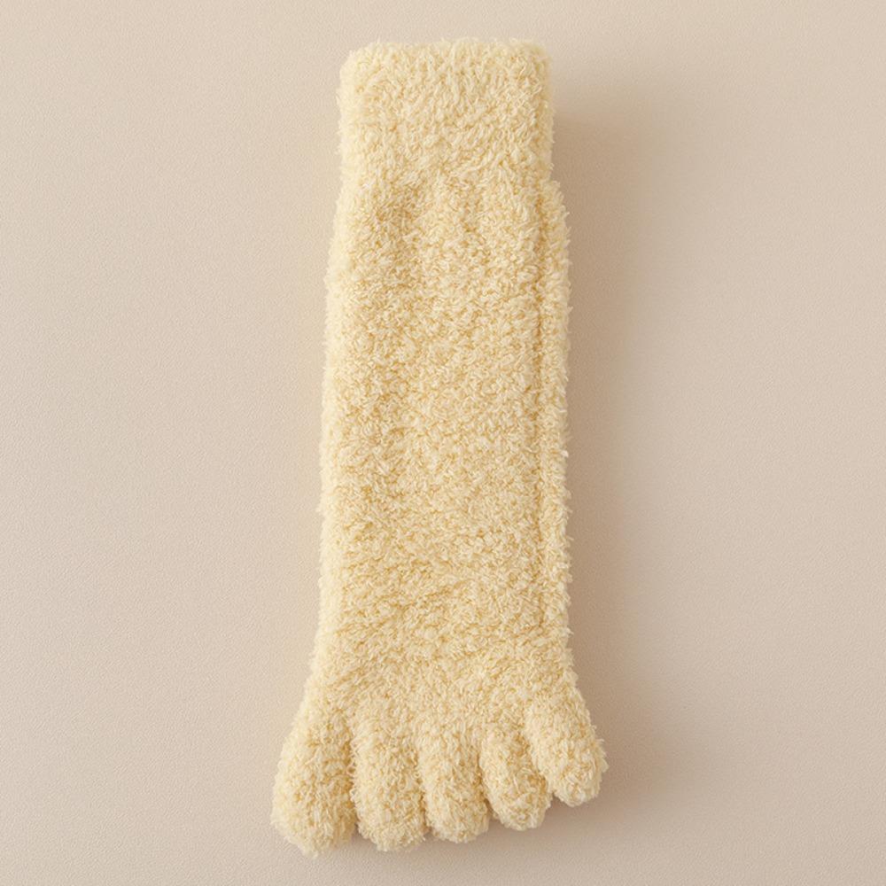Mid Tube Five Toe Fleece Socks Winter Floor Socks Women Kawaii Five Toe Plush Socks  Winter