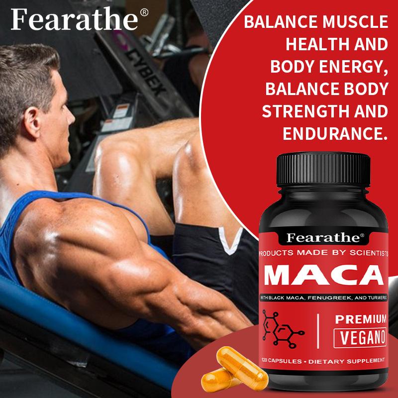Maca Capsules Contain 120 Capsules of Black Maca Huluba Ginger Which Balance Energy and Enhance Physical Strength