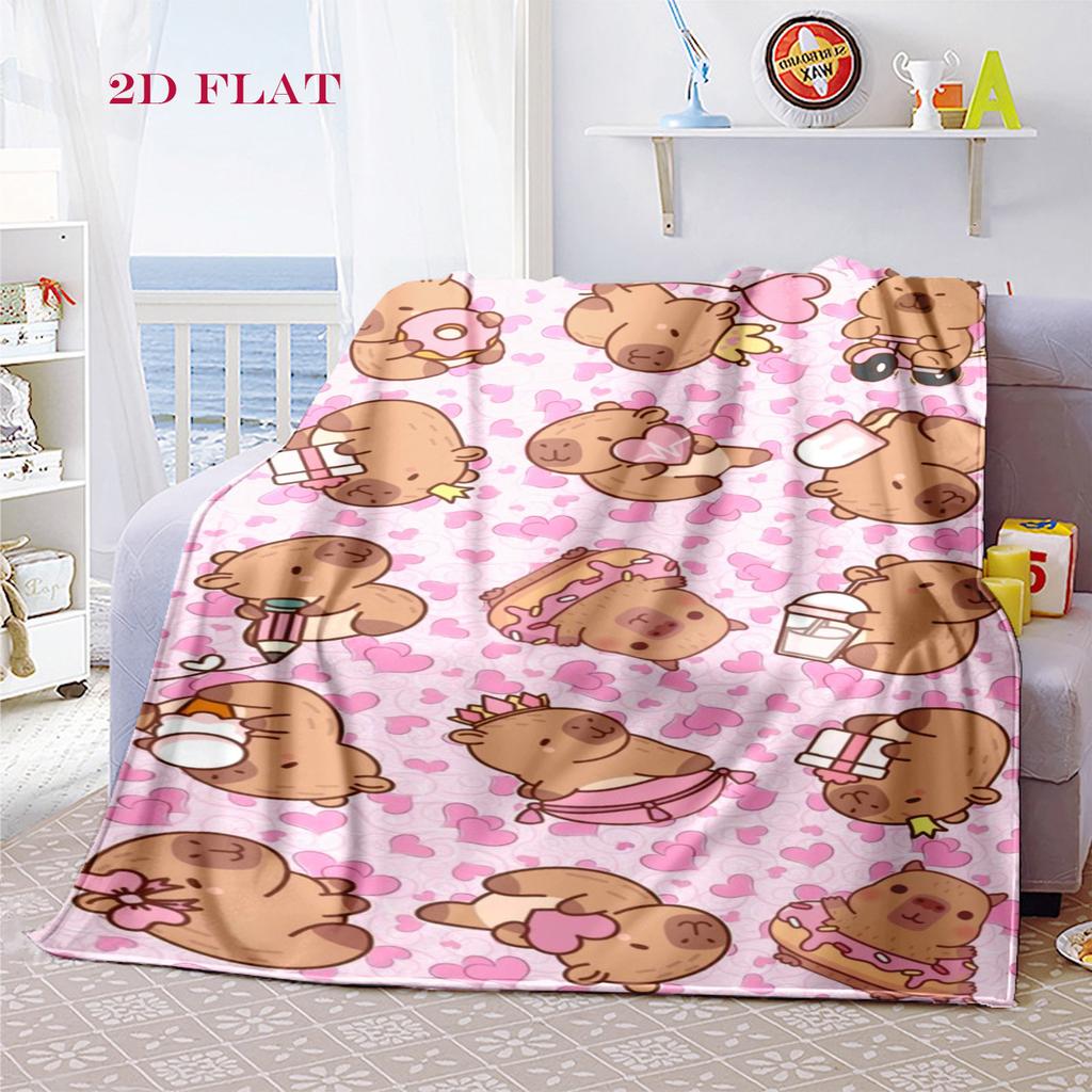 Capybara Companions Blanket Suitable for All Seasons Soft and Comfortable Digital Printing Sheet Nap Blanket