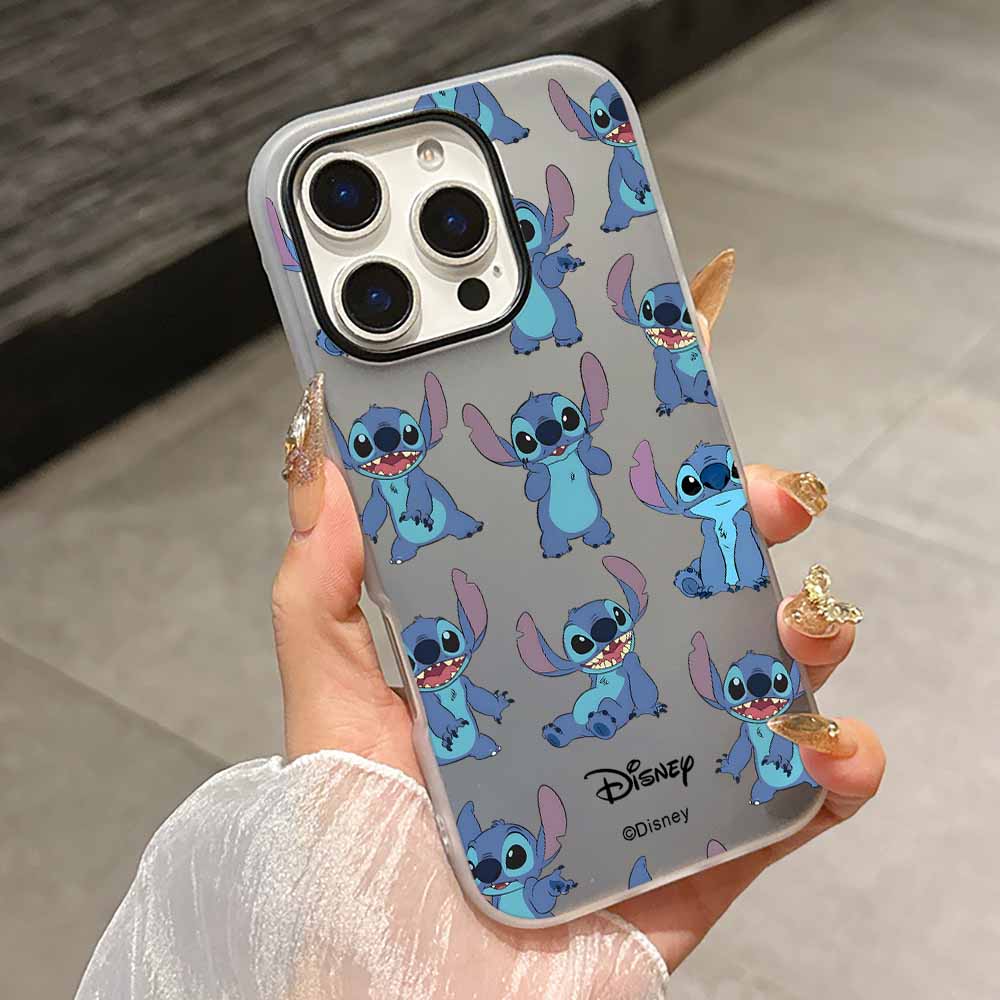 Urocze Kreskówkowe Etui Stitch Modne Etui Na Telefon Dla iPhone 17 AIR 16 15 14 13 12 11 Pro Max Plus Matowe Etui z Wrażeniem Skóry