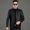 Leather men's jacket sheepskin business lapel middle-aged dad's autumn and winter new casual leather jacket