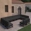 Day and Night - Day and Night 12-piece Garden Furniture Set with Black Pine Wood Cushions