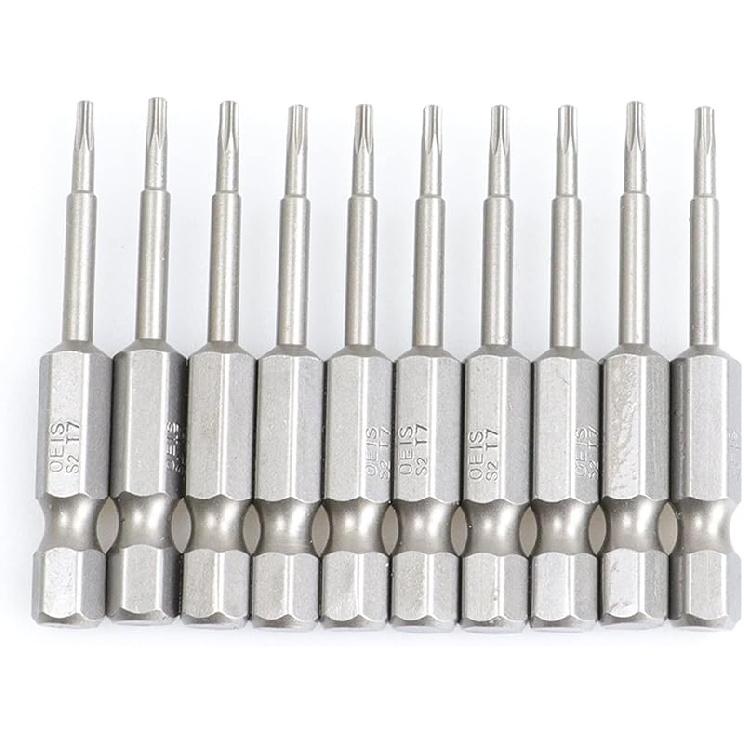 50mm 10Pcs OR 13Pcs Set Security Tamper Proof Magnetic Screwdriver Drill Bit Screw Driver Bits Hex Torx Flat Head 1/4" Hand Tool Screwdriver(T30