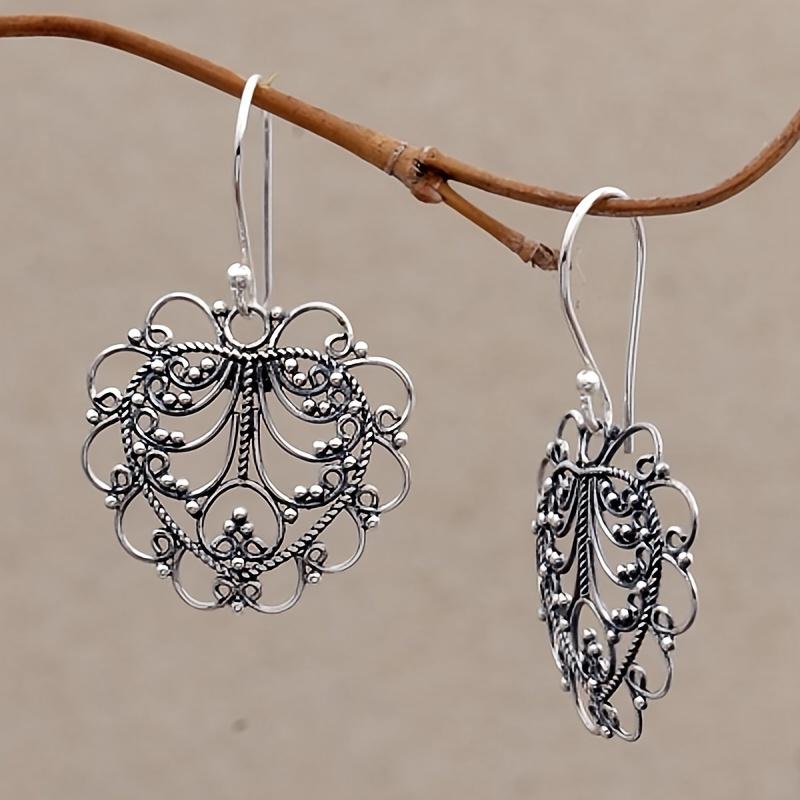 Vintage Creative Heart Totem  Color Aged Earrings Fashion Ethnic Style Personalized Women'S Holiday Party Jewelry