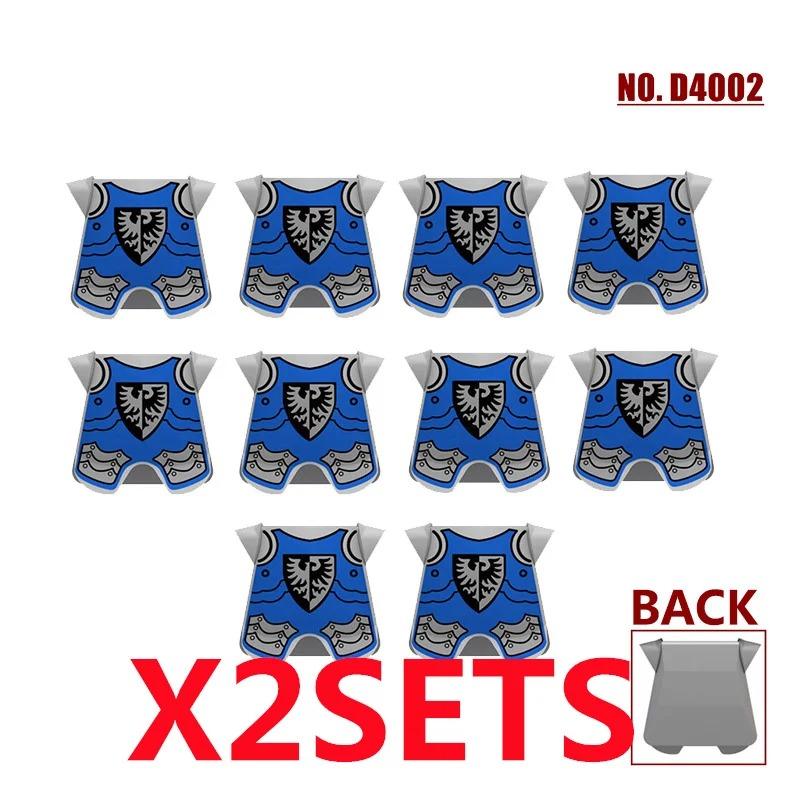 MOC Medieval Red Lion Black Eagle Castle Soldier Knight Horse Mount Building Block Military Figure Vest Armor Flag Toy Gift B036